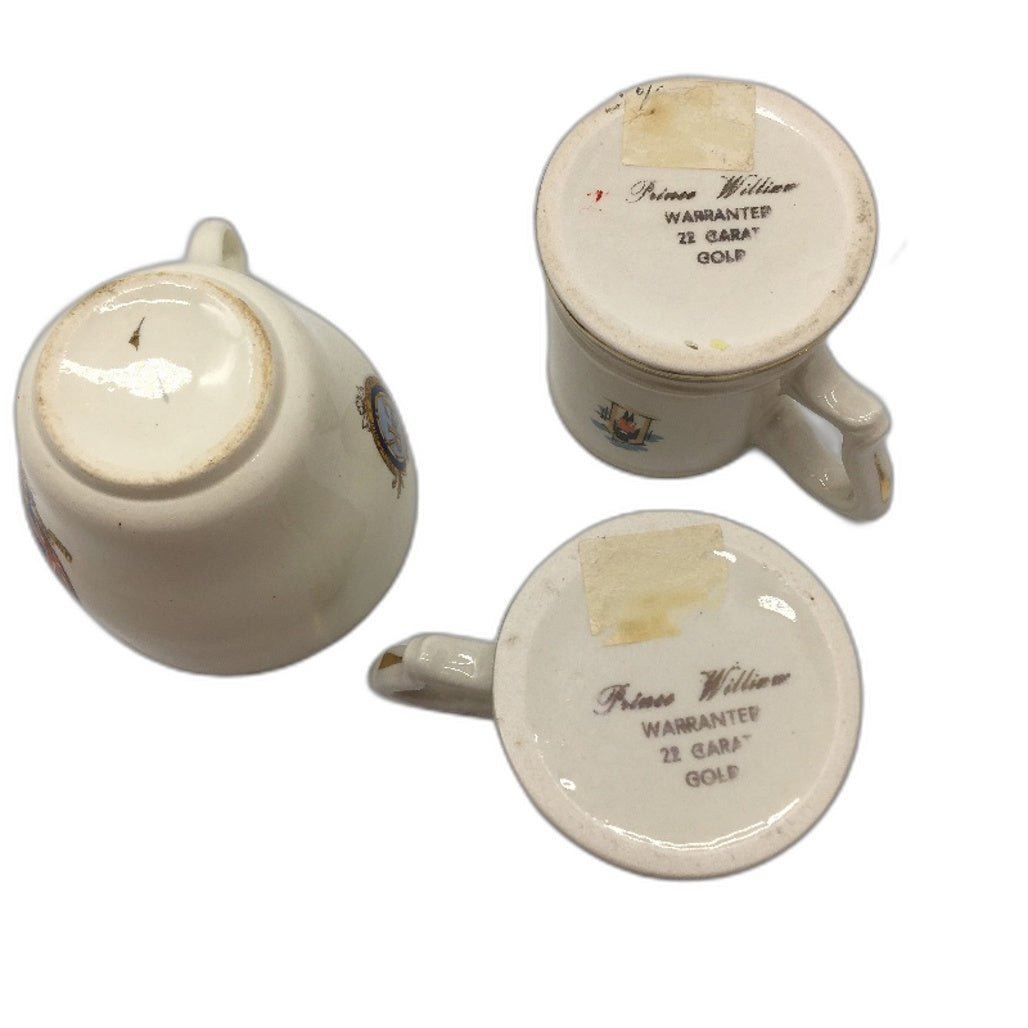 VINTAGE 3 Pce British Royal Commemorative Cups Inc Queen Elizabeth 1953
