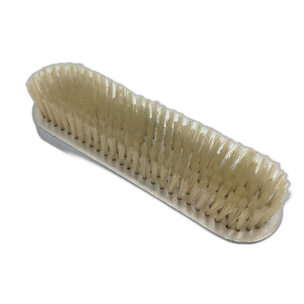 VINTAGE White Silver Embroidered Flower Inlay Antique Hair Brush