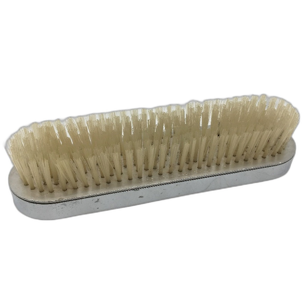 VINTAGE White Silver Embroidered Flower Inlay Antique Hair Brush