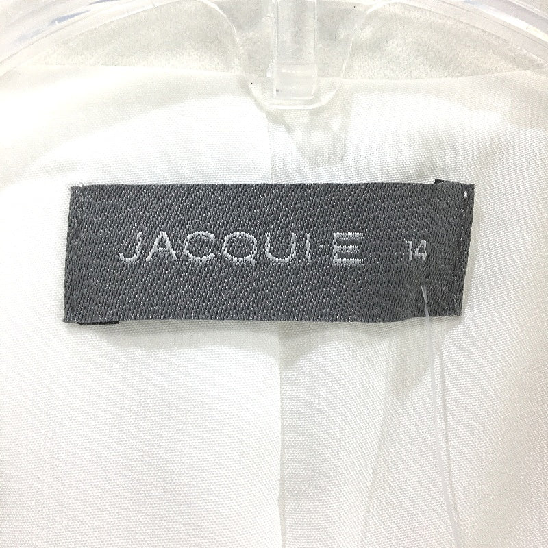 Jacqui E Milk White Button Detail Crepe Open Blazer Ladies Size 14 NEW
