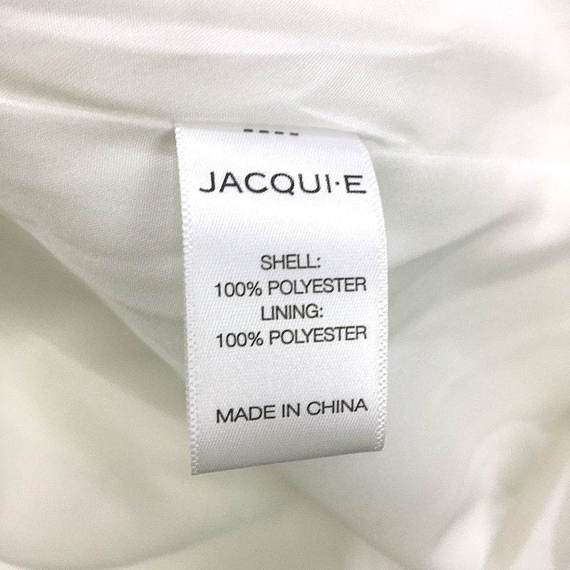 Jacqui E Milk White Button Detail Crepe Open Blazer Ladies Size 14 NEW
