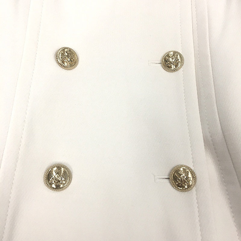 Portmans Chalk White Gold Accent Valentina Double Breasted Coat Ladies Sz 16 NEW
