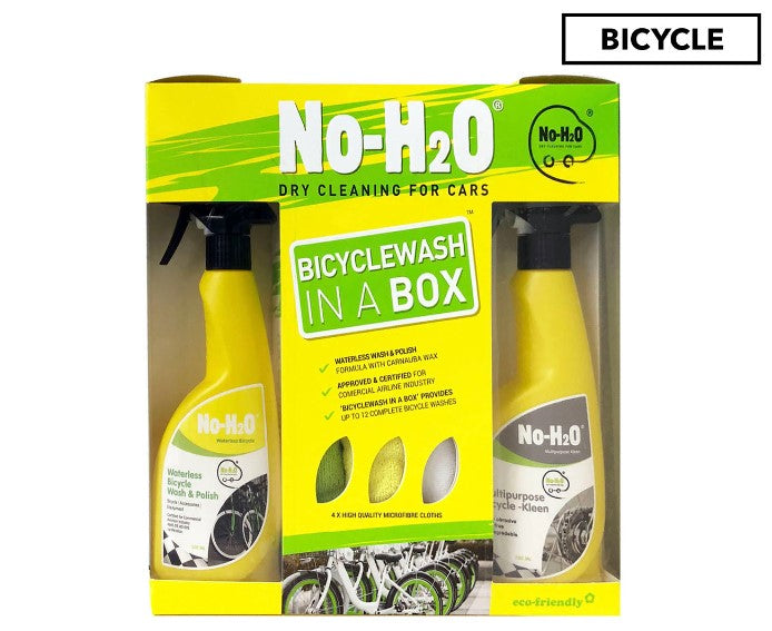 No-H2O Eco Friendly Dry Cleaning For Bicycles Water Free Wash In A Box Kit NEW