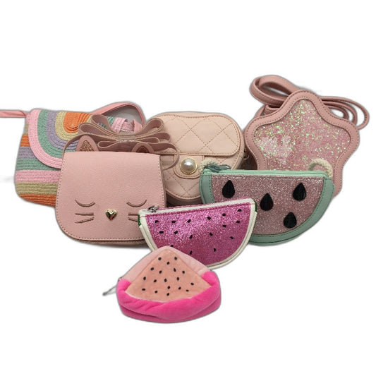 Target Cute 7 Piece Mixed Pink Toned Mini Hand Bag Purse Kids Adults Pack NEW