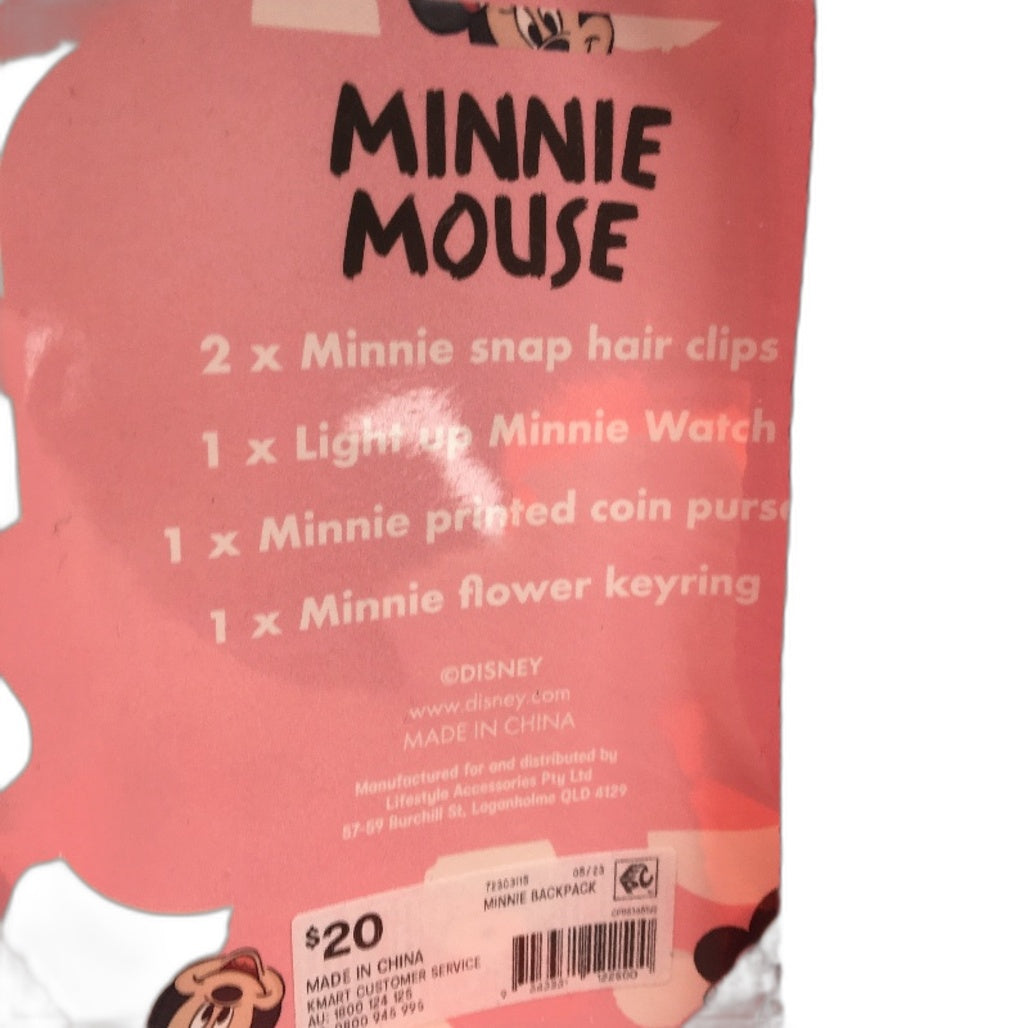 Target Disney Minnie Mouse Hat Purse & Accessory Backpack Set Size 4-6Yrs NEW