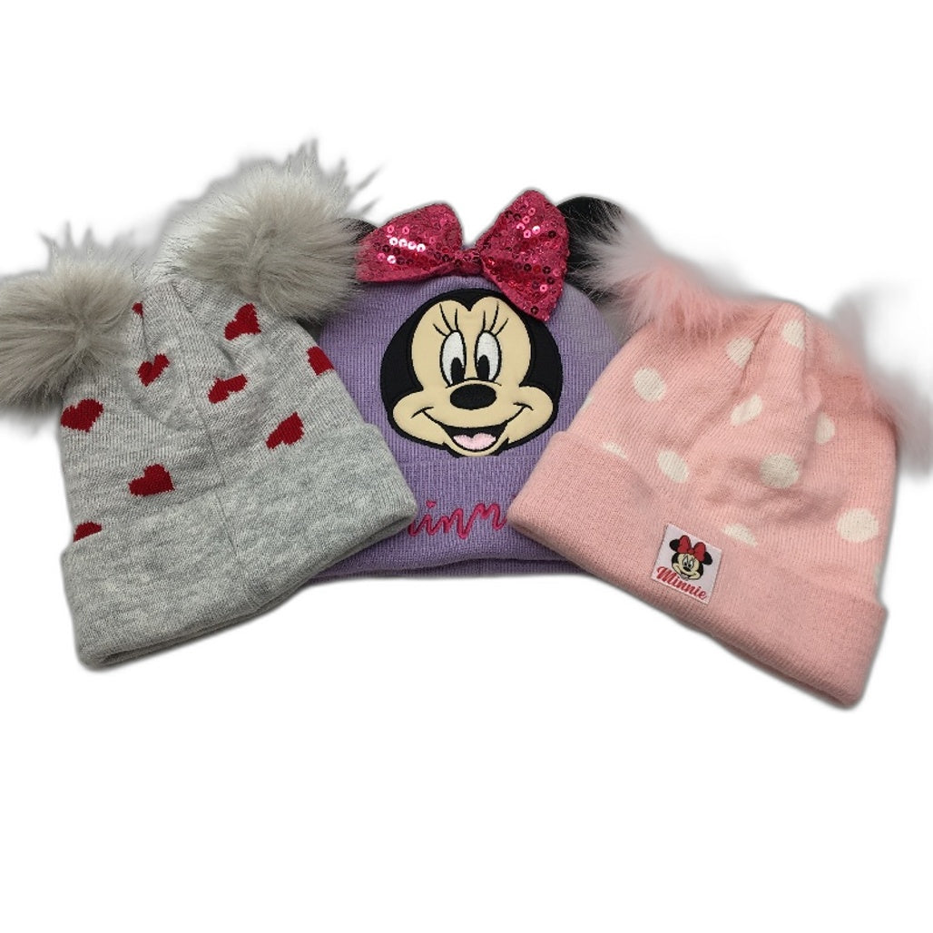 Target Disney Minnie Mouse 6Pce Beanie Hats Purse & Glasses Set Size 4-6Yrs NEW