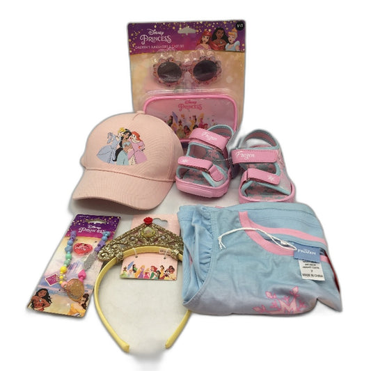 Target Disney Princess Frozen Sandals Nightie Size 7 & Glasses Accessory Set NEW