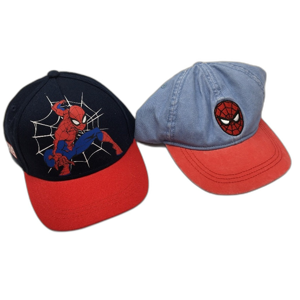 Marvel Spiderman Red Blue 4 Hats Size 4-6Years & Glasses With Case Kids Pack NEW