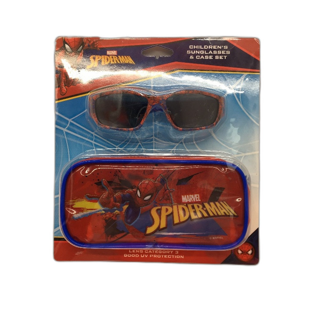 Marvel Spiderman Red Blue 4 Hats Size 4-6Years & Glasses With Case Kids Pack NEW