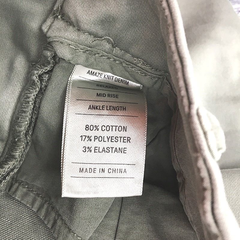 Just Jeans Amaze Olive Green Knit Denim Mid Rise Chinos Ladies Size AU 10 NEW