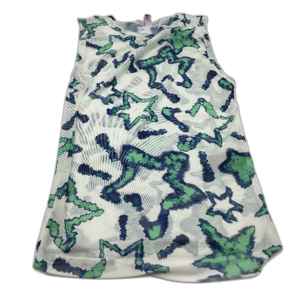 Neon Hart Teagan Green Star Print Mesh Tank Top Ladies Size Small NEW