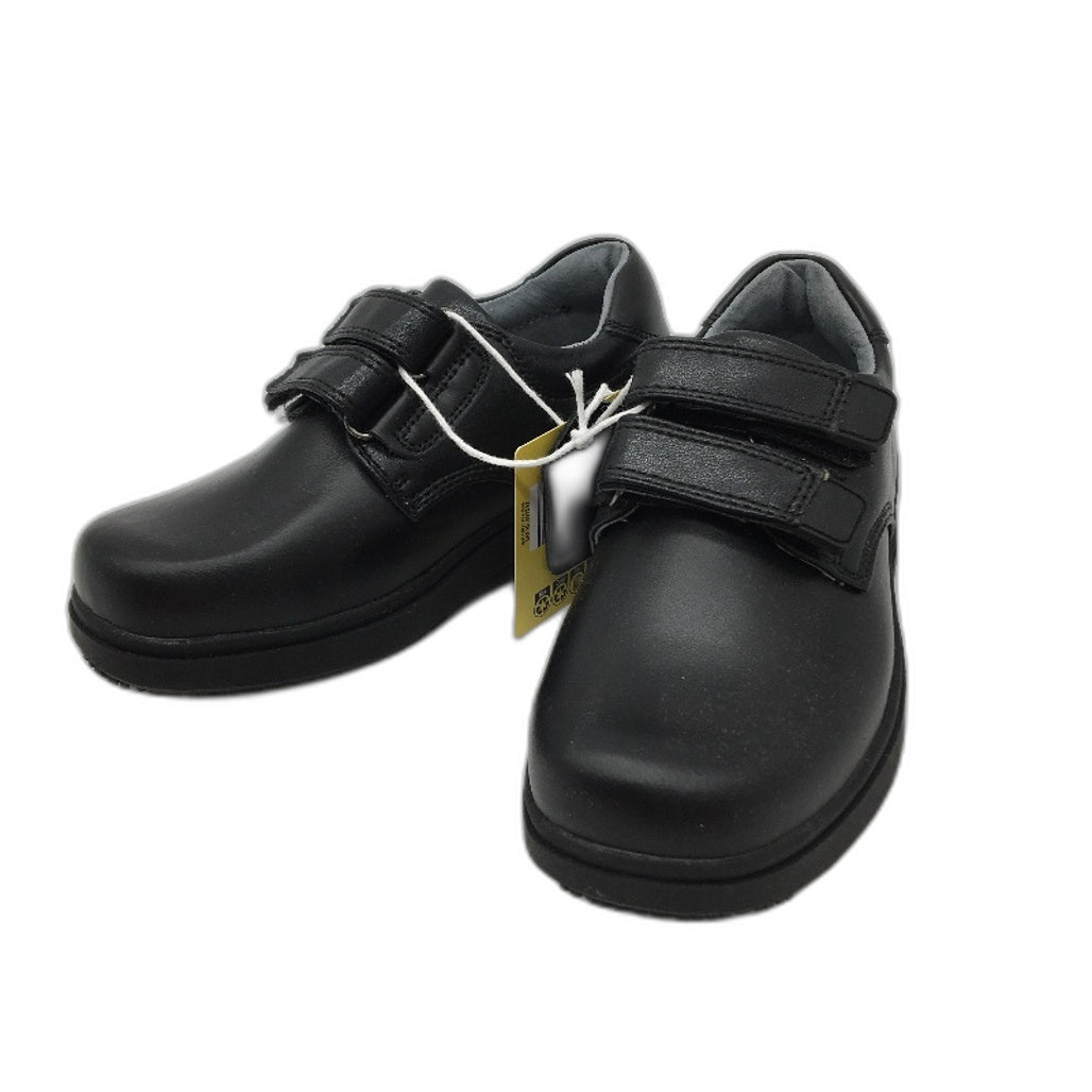 Lily & Dan Premium Leather Double Strap Black School Shoes Kids Size AU 12 NEW