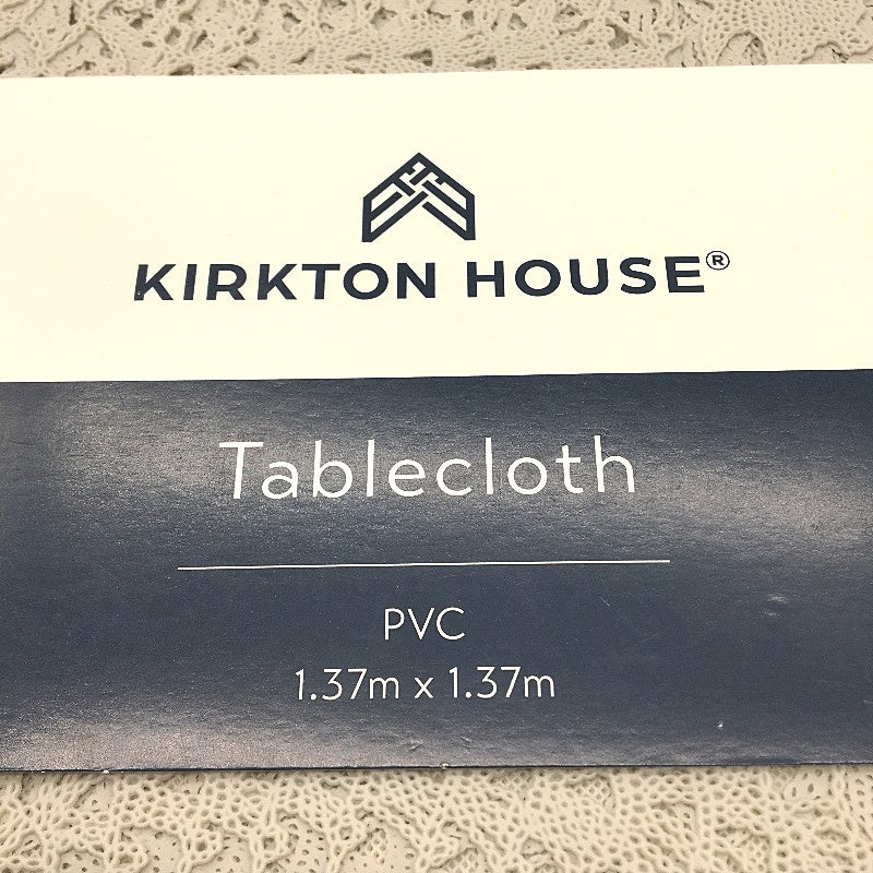 Kirkton House Silver Grey Lacework PVC Tablecloth 137cm x 137cm NEW