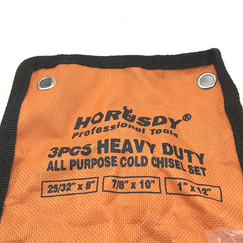 Horusdy 3pc Heavy Duty All Purpose Cold Chisel Set with Storage Pouch DEMO