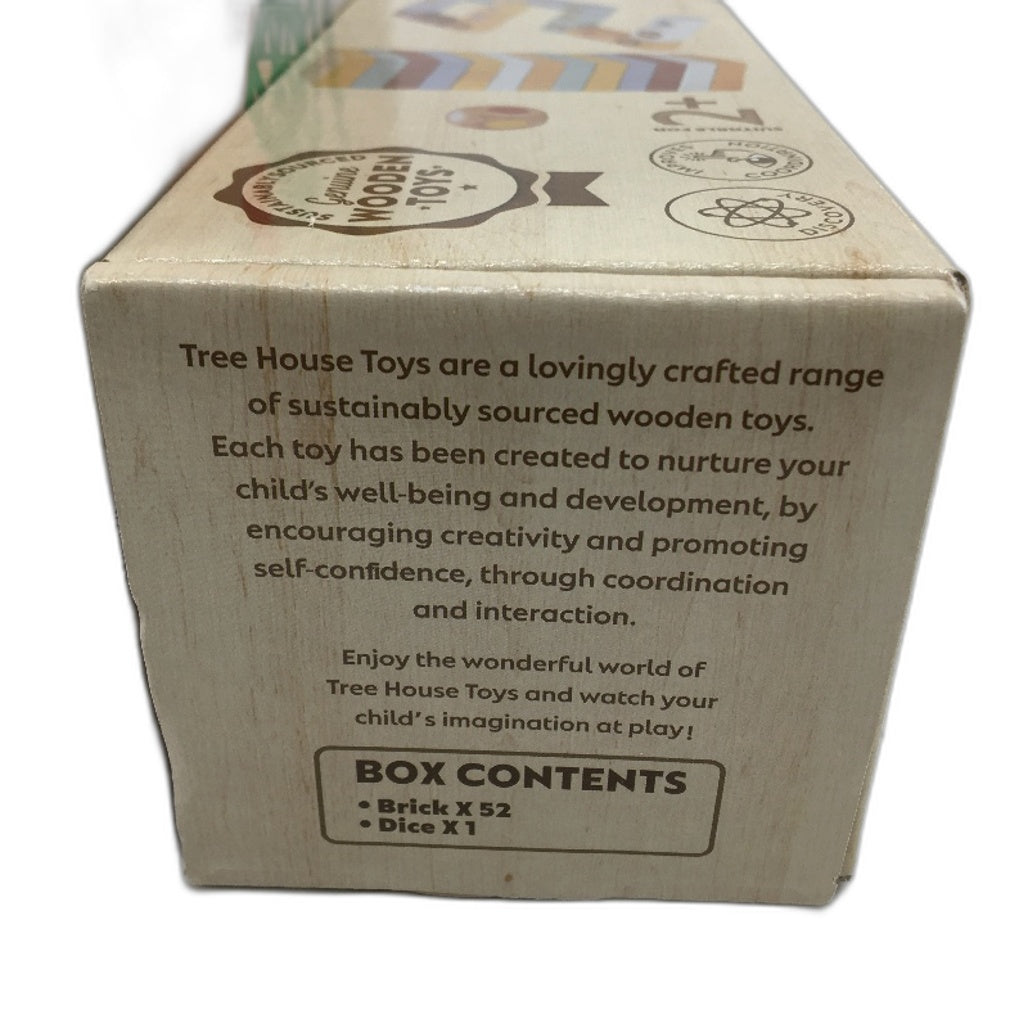 Treehouse Toys 2pk 55pc Wooden Train Set and 3 in 1 Game Blocks for Age 3 Up NEW