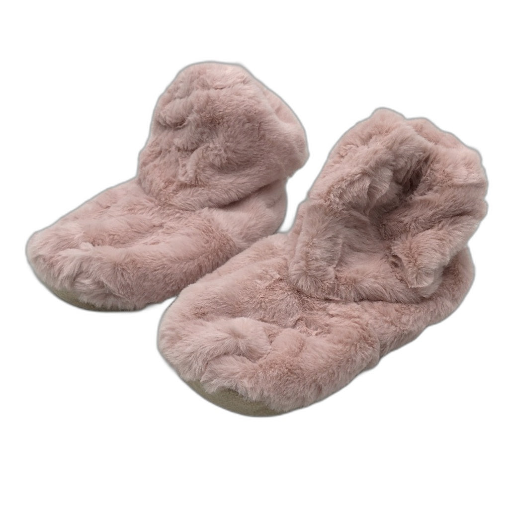 Faux Fur Pink Microwavable Booties Slippers for Pain Relief One Size NEW