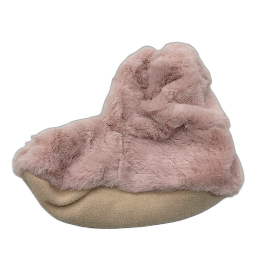 Faux Fur Pink Microwavable Booties Slippers for Pain Relief One Size NEW