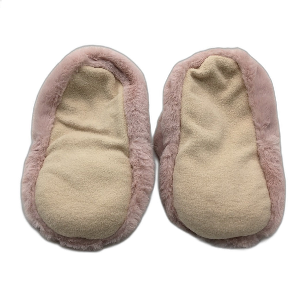 Faux Fur Pink Microwavable Booties Slippers for Pain Relief One Size NEW