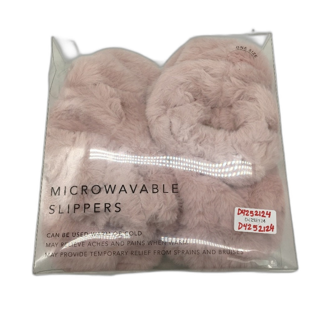 Faux Fur Pink Microwavable Booties Slippers for Pain Relief One Size NEW
