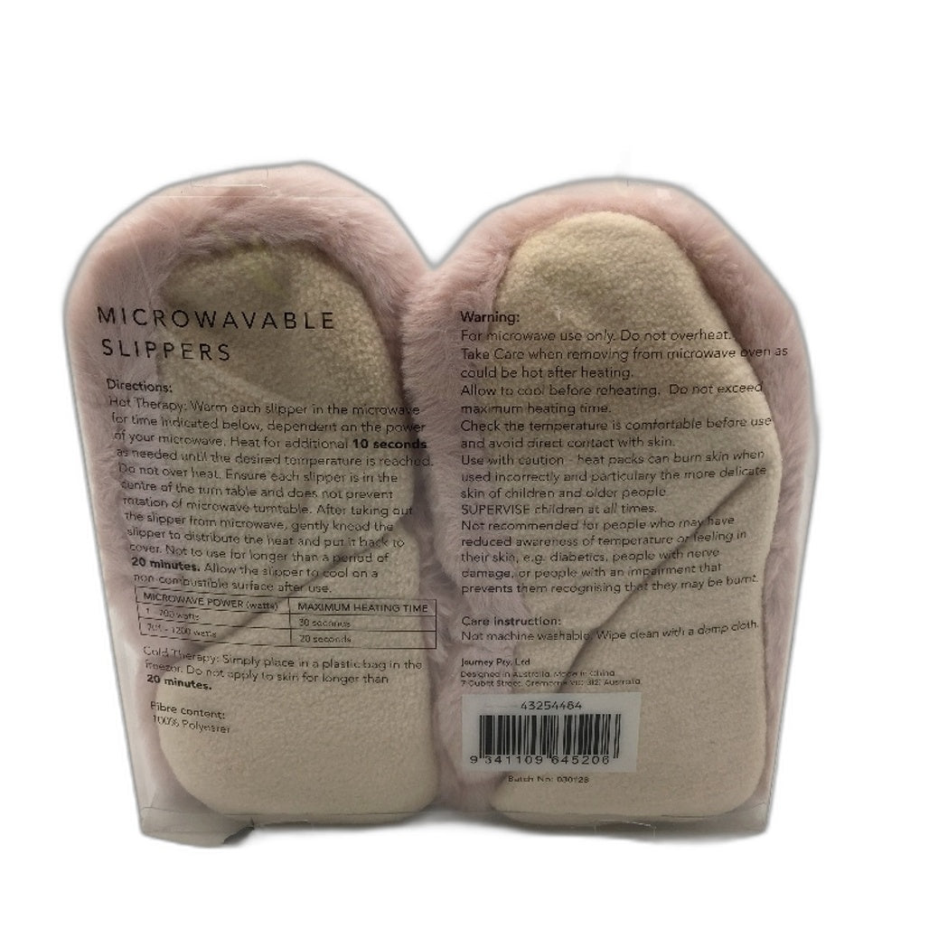 Faux Fur Pink Microwavable Booties Slippers for Pain Relief One Size NEW