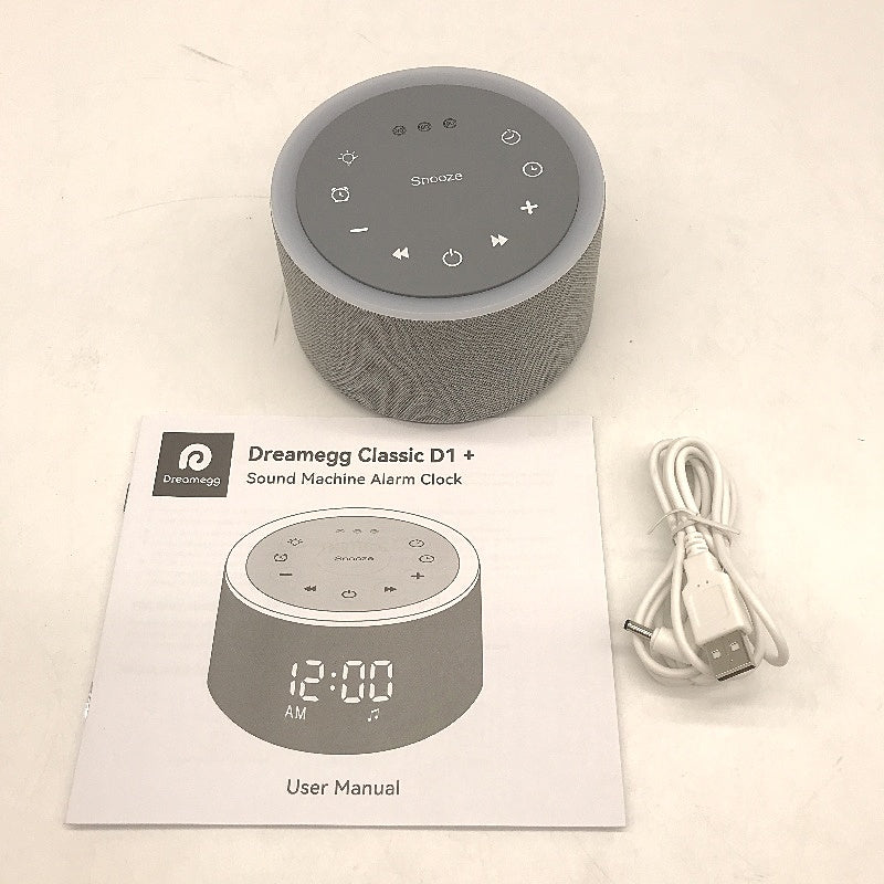 Dreamegg Classic D1 Plus 29 Ambient Sound Machine Alarm Clock in Grey NEW