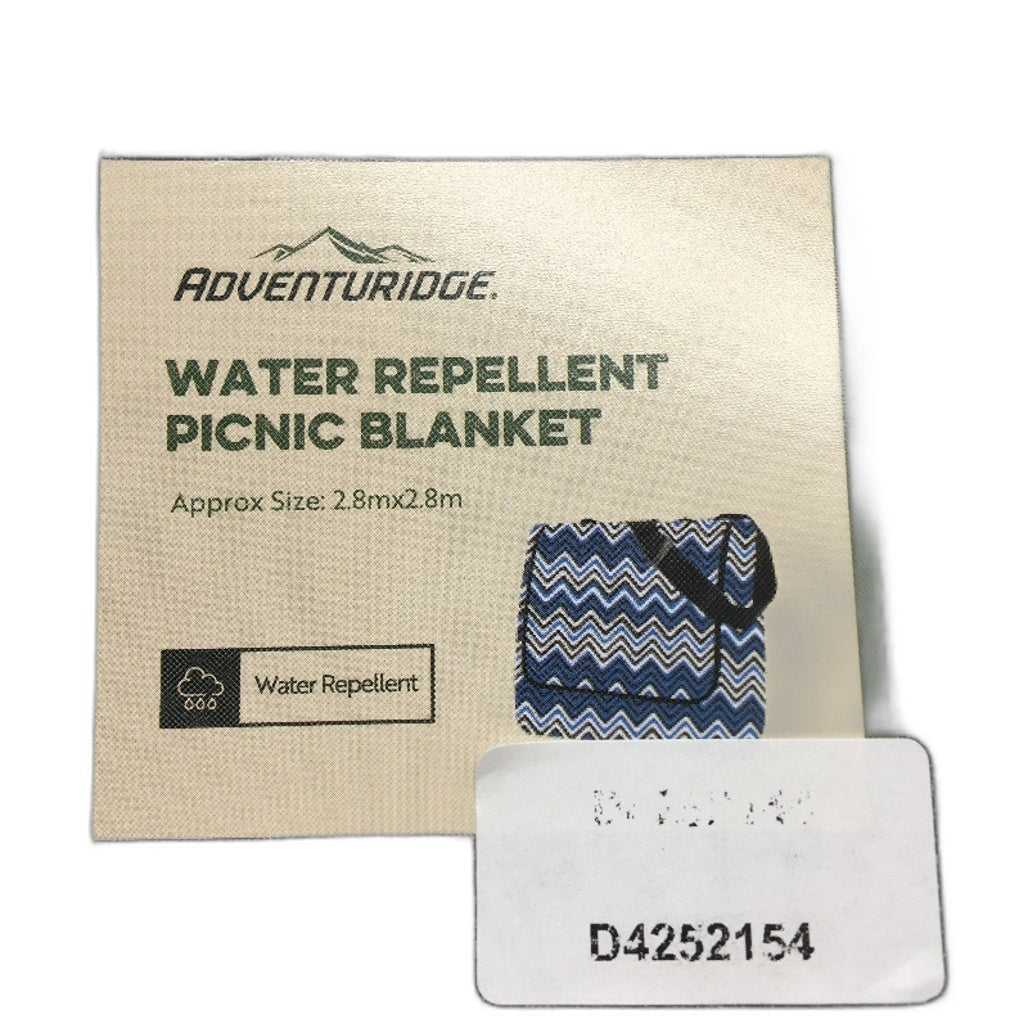 Adventuridge Blue Black Striped Water Resistant Picnic Blanket 2.8m NEW
