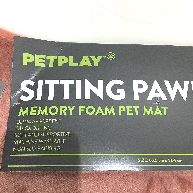 Petplay Sitting Pawlessly Non Slip Washable Memory Foam Pet Mat Pink NEW