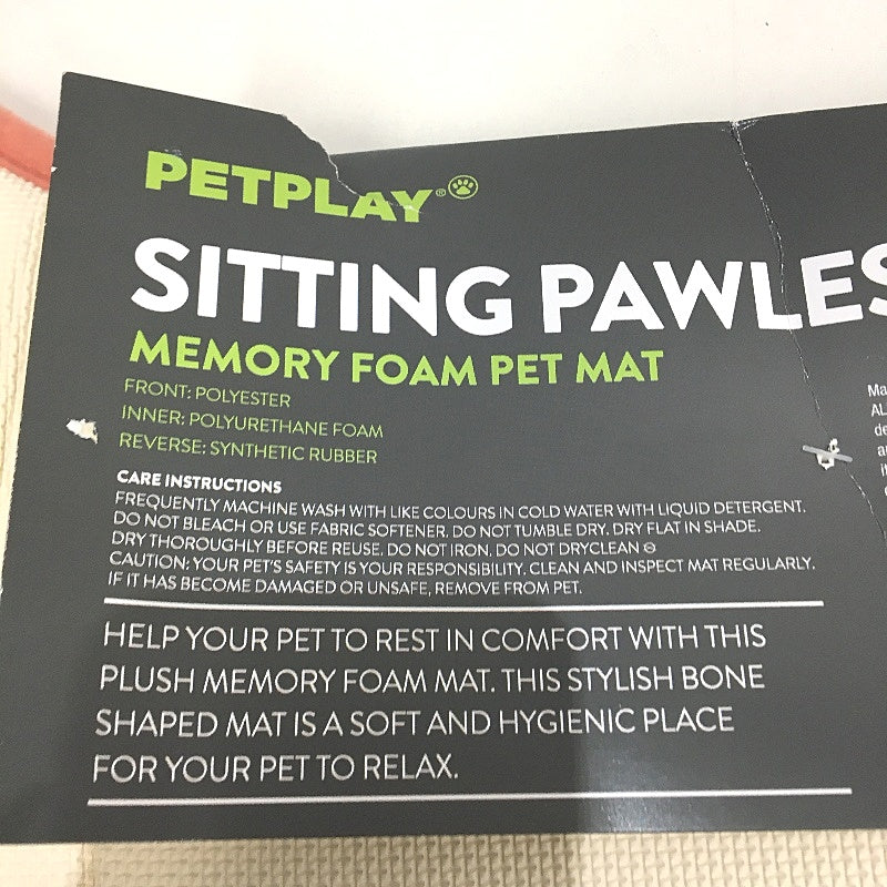 Petplay Sitting Pawlessly Non Slip Washable Memory Foam Pet Mat Pink NEW