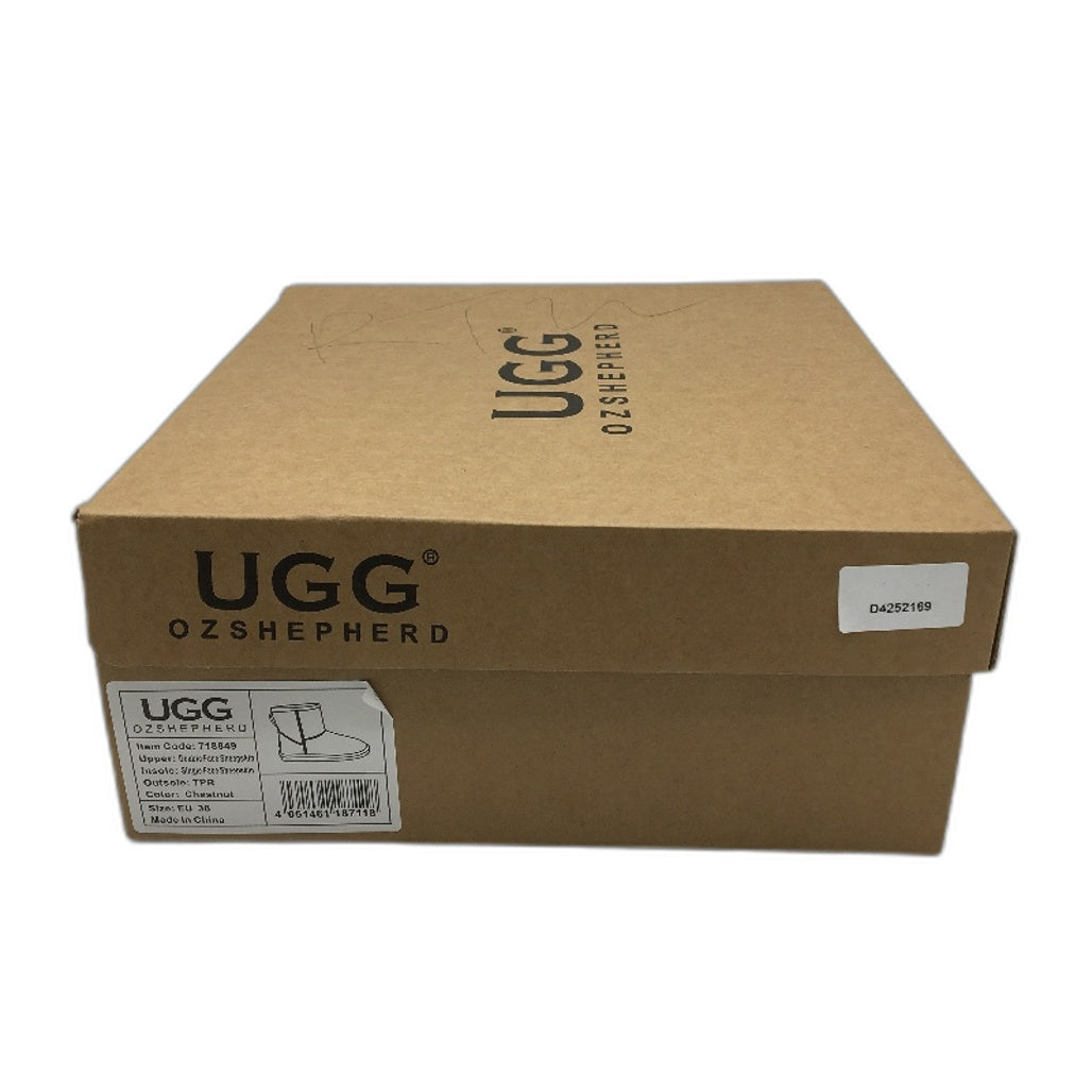 UGG Boots Australian Double Face Sheepskin Chesnut Unisex Size EU38  M5 L7 NEW