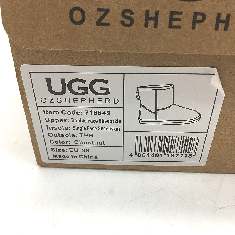UGG Boots Australian Double Face Sheepskin Chesnut Unisex Size EU38  M5 L7 NEW