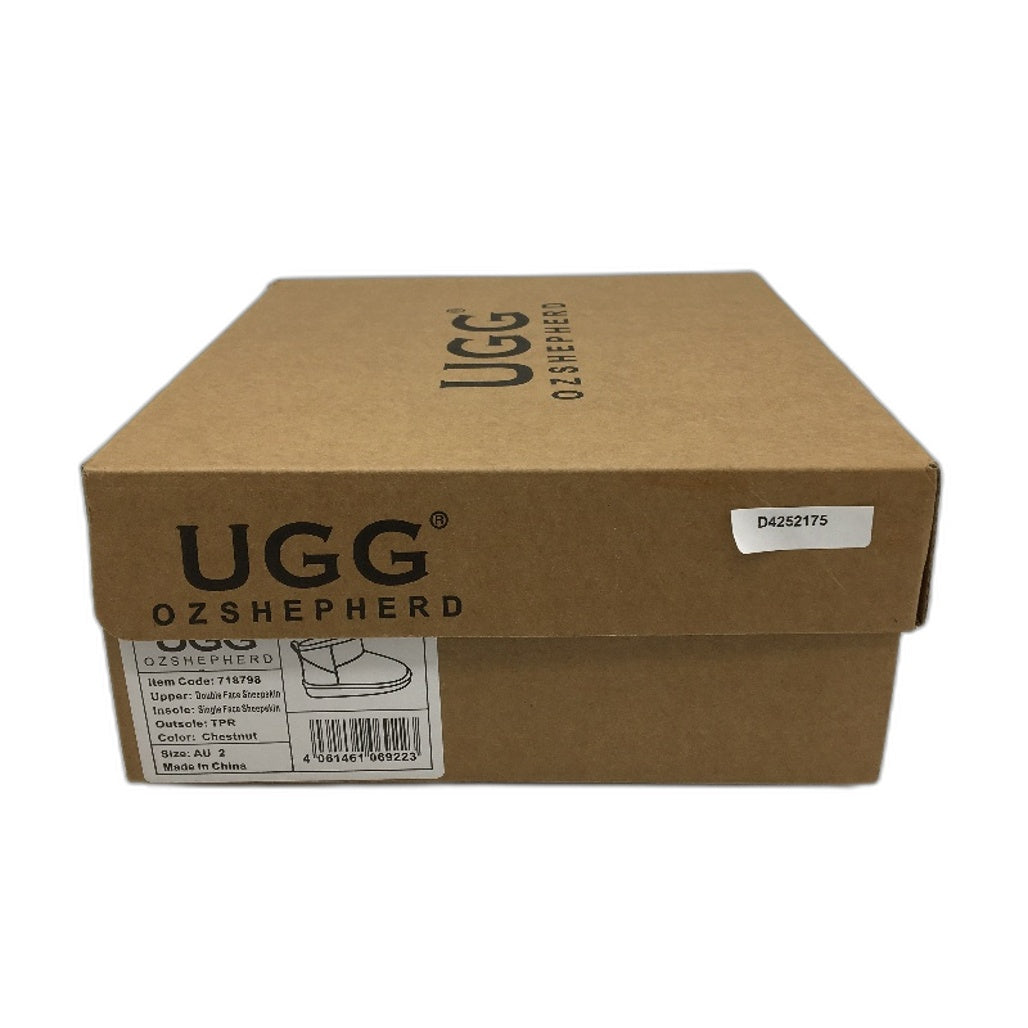 UGG BootsOz Shepherd  Australian Double Face Chesnut Sheepskin KIDS Size 2 NEW