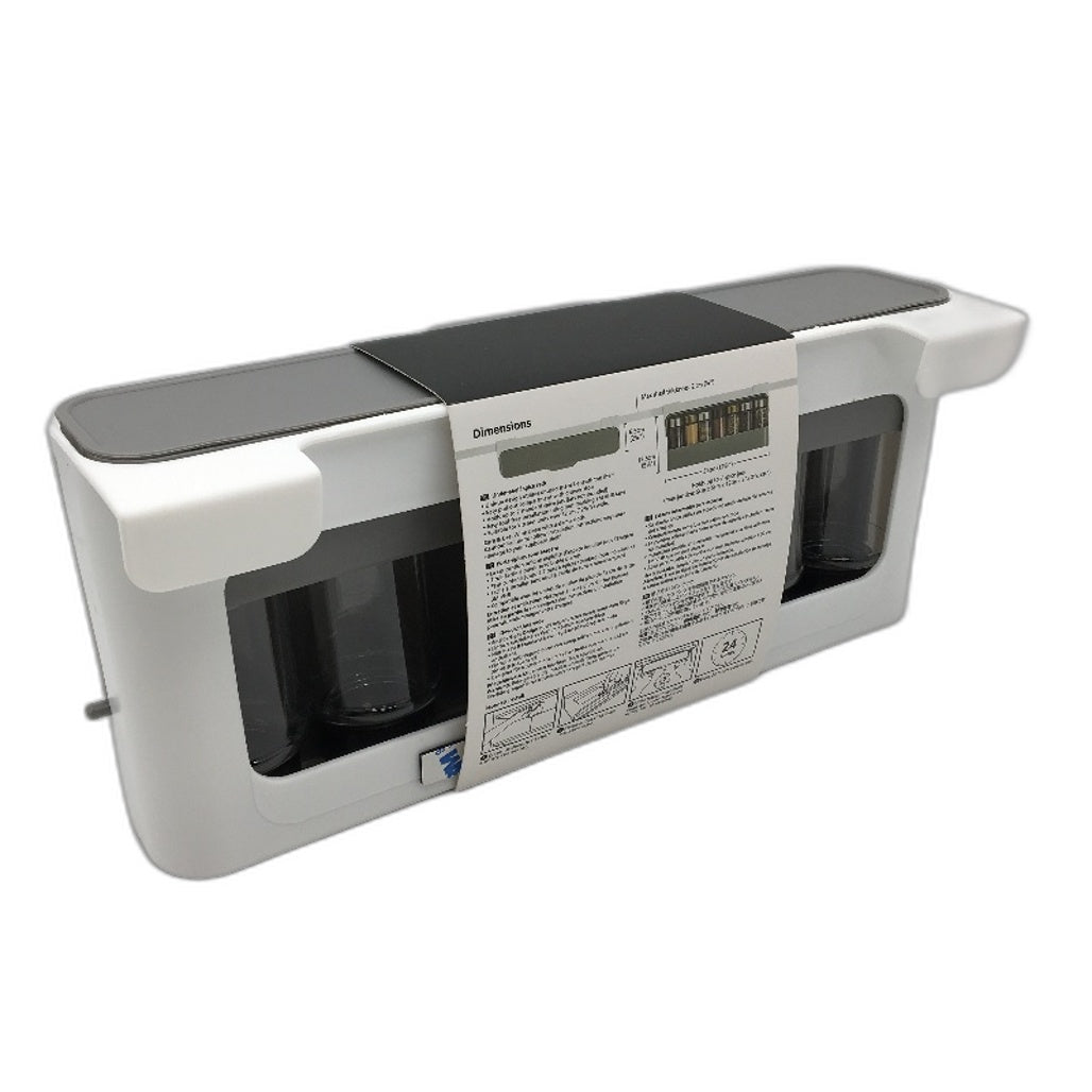 Ezonedeal White Grey Under Shelf Cabinet Spice Rack 32cm NEW
