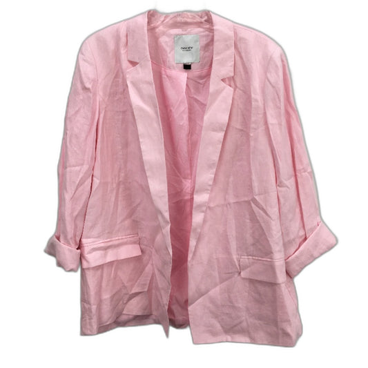 Ever New Light Pink Open Casual Cuffed Linen Cotton Blazer Ladies Size AU 18 NEW