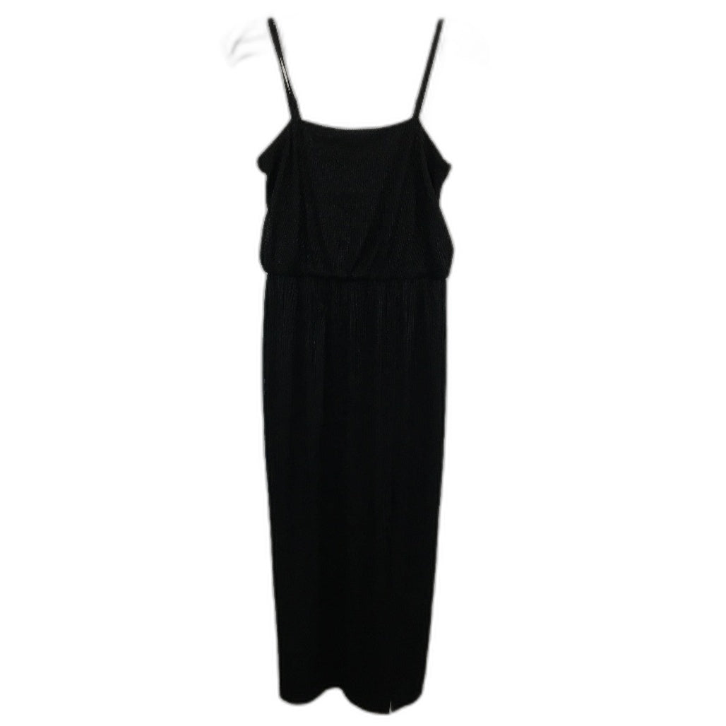 Forever New Black Stretchy Ribbed Split Midi Dress Ladies Size AU 6/8 NEW