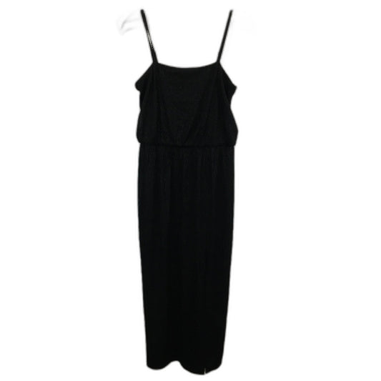 Forever New Black Stretchy Ribbed Split Midi Dress Ladies Size AU 6/8 NEW