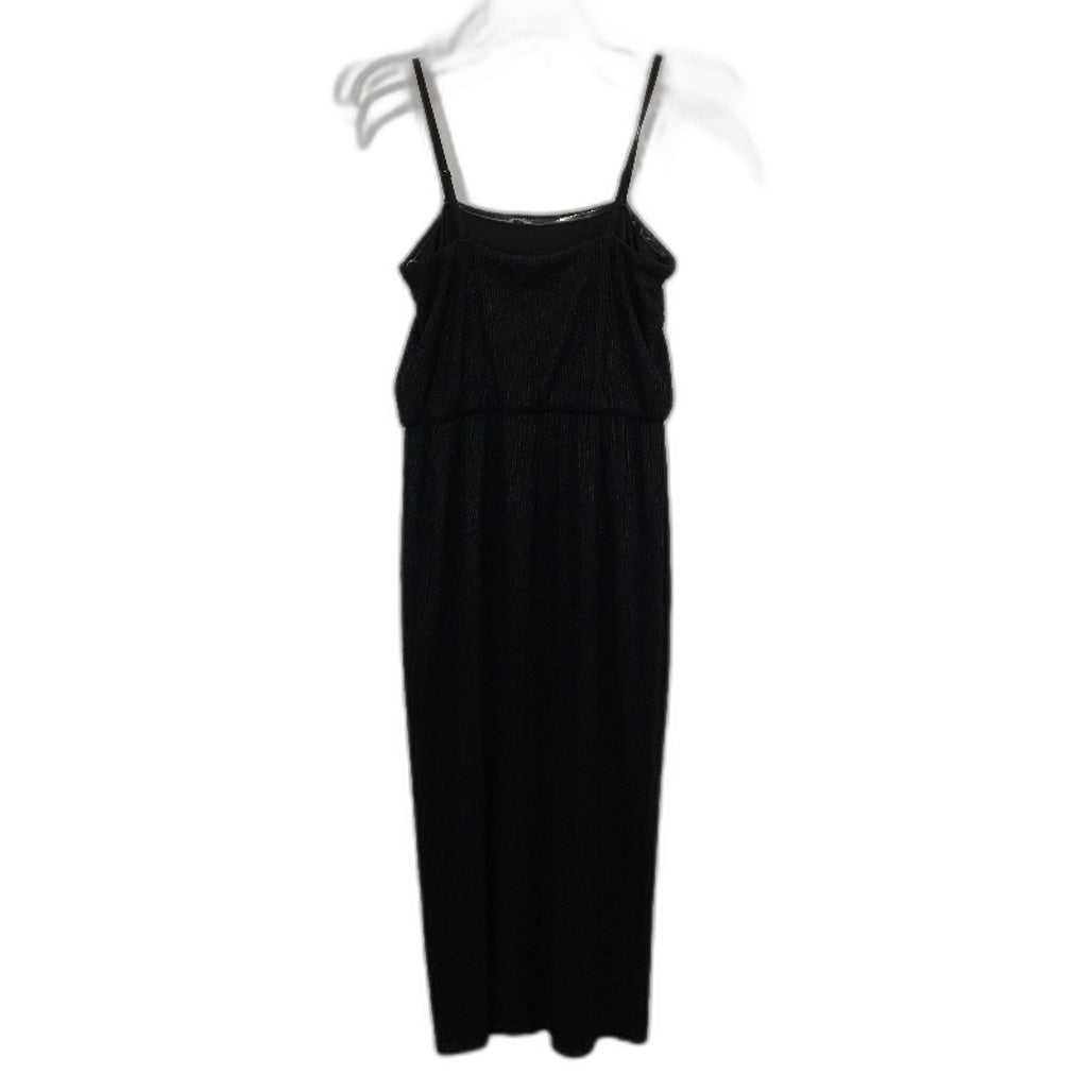 Forever New Black Stretchy Ribbed Split Midi Dress Ladies Size AU 6/8 NEW