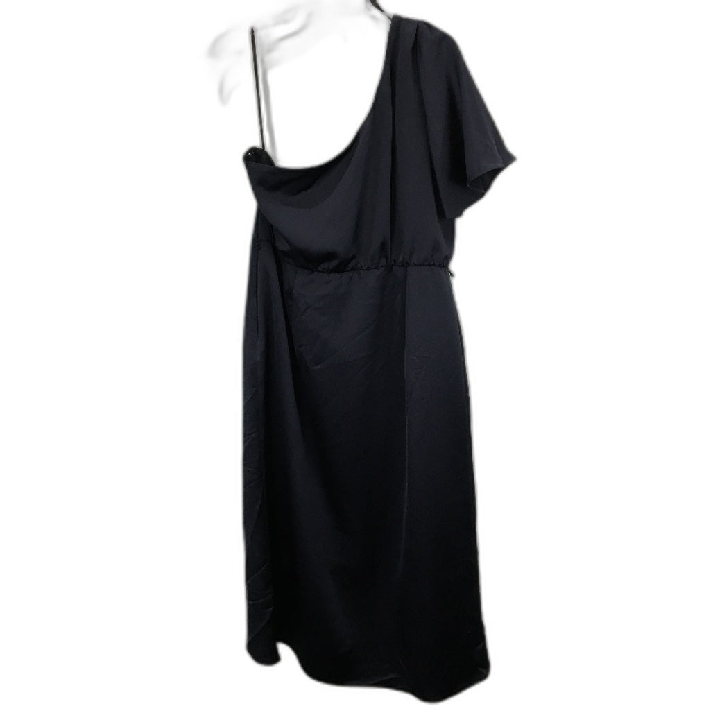 Forever New Navy One-Shoulder Short Sleeve Smooth Midi Dress Ladies Size AU 16