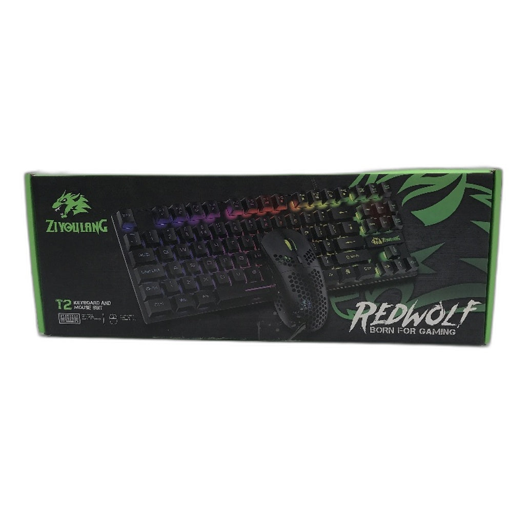 ZIYOU LANG Redwolf T2 USB Wired Keyboard And Honeycomb Lightweight Mouse Set