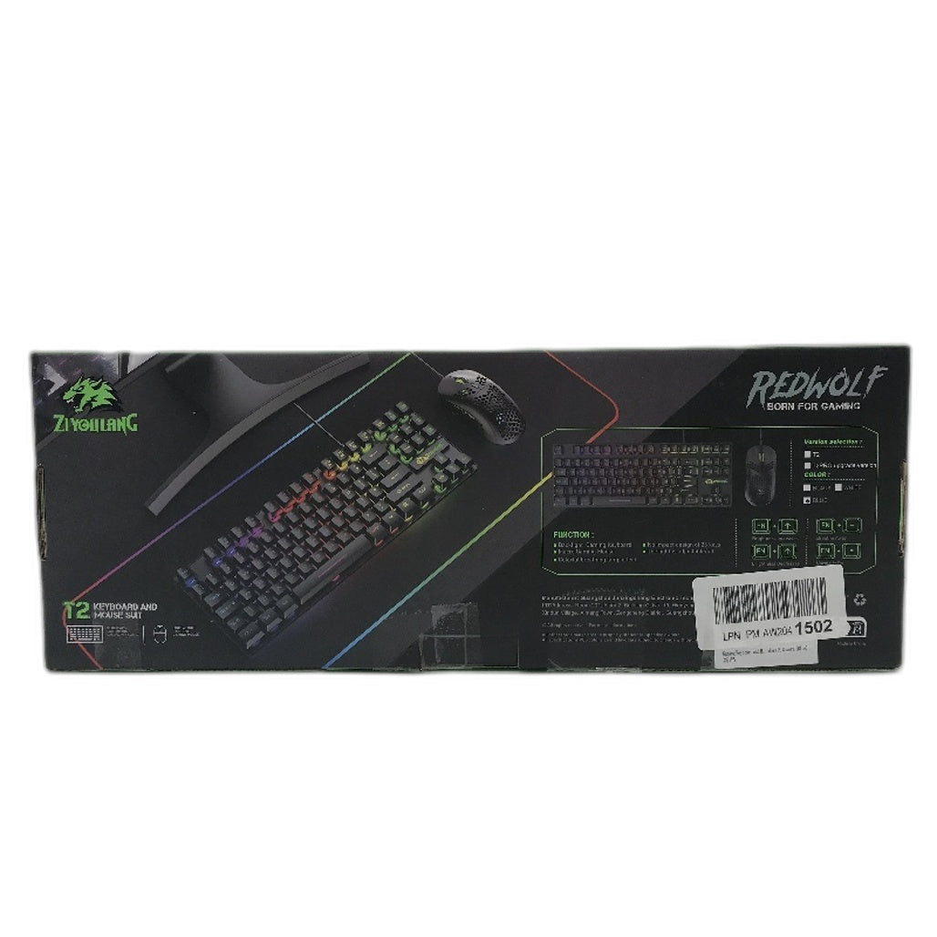 ZIYOU LANG Redwolf T2 USB Wired Keyboard And Honeycomb Lightweight Mouse Set