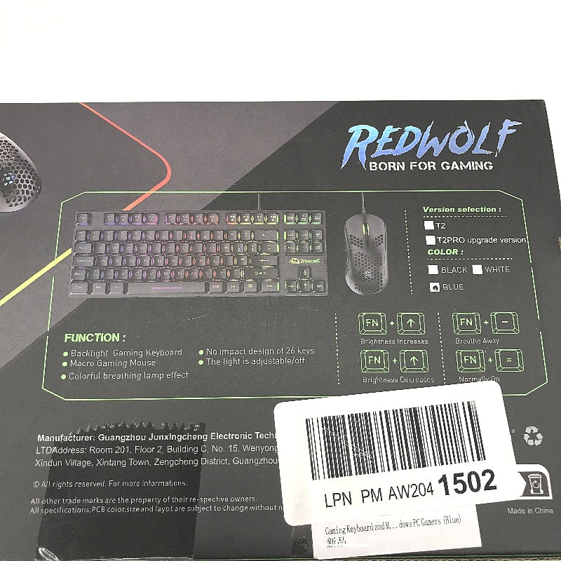 ZIYOU LANG Redwolf T2 USB Wired Keyboard And Honeycomb Lightweight Mouse Set