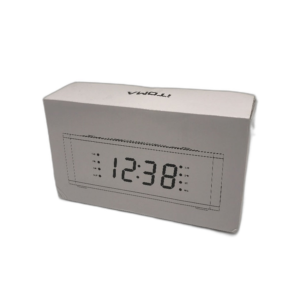 iTOMA  Bedside Easy Snooze LED Display Dual Alarm Clock With FM Radio CKS515 NEW