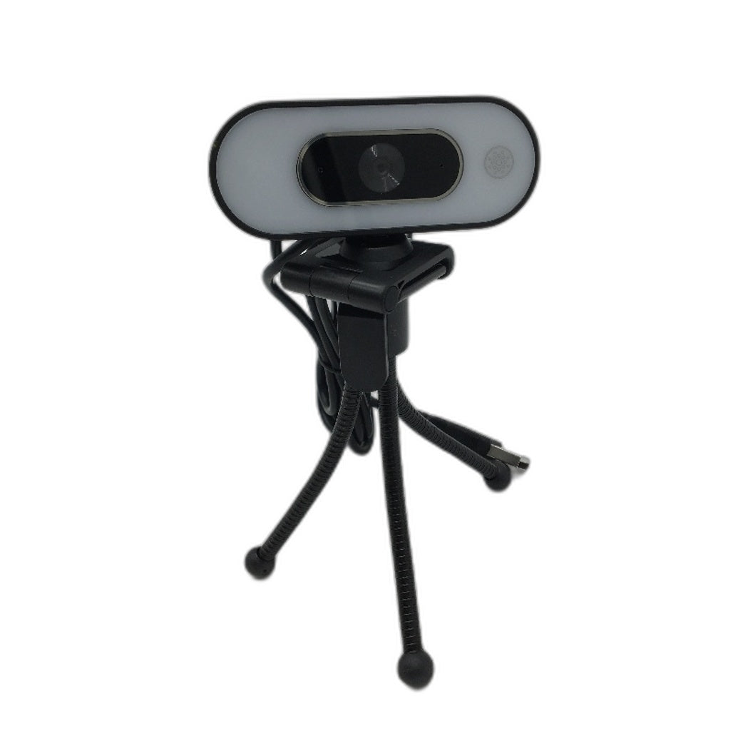 HD 1080P Streaming Adjustable Brightness Webcam With Ring Light & Microphone NEW