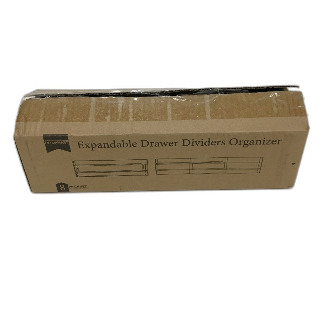 Vtopmart 8 Pack  Adjustable Clear Plastic Expandable Drawer Divider Organizer