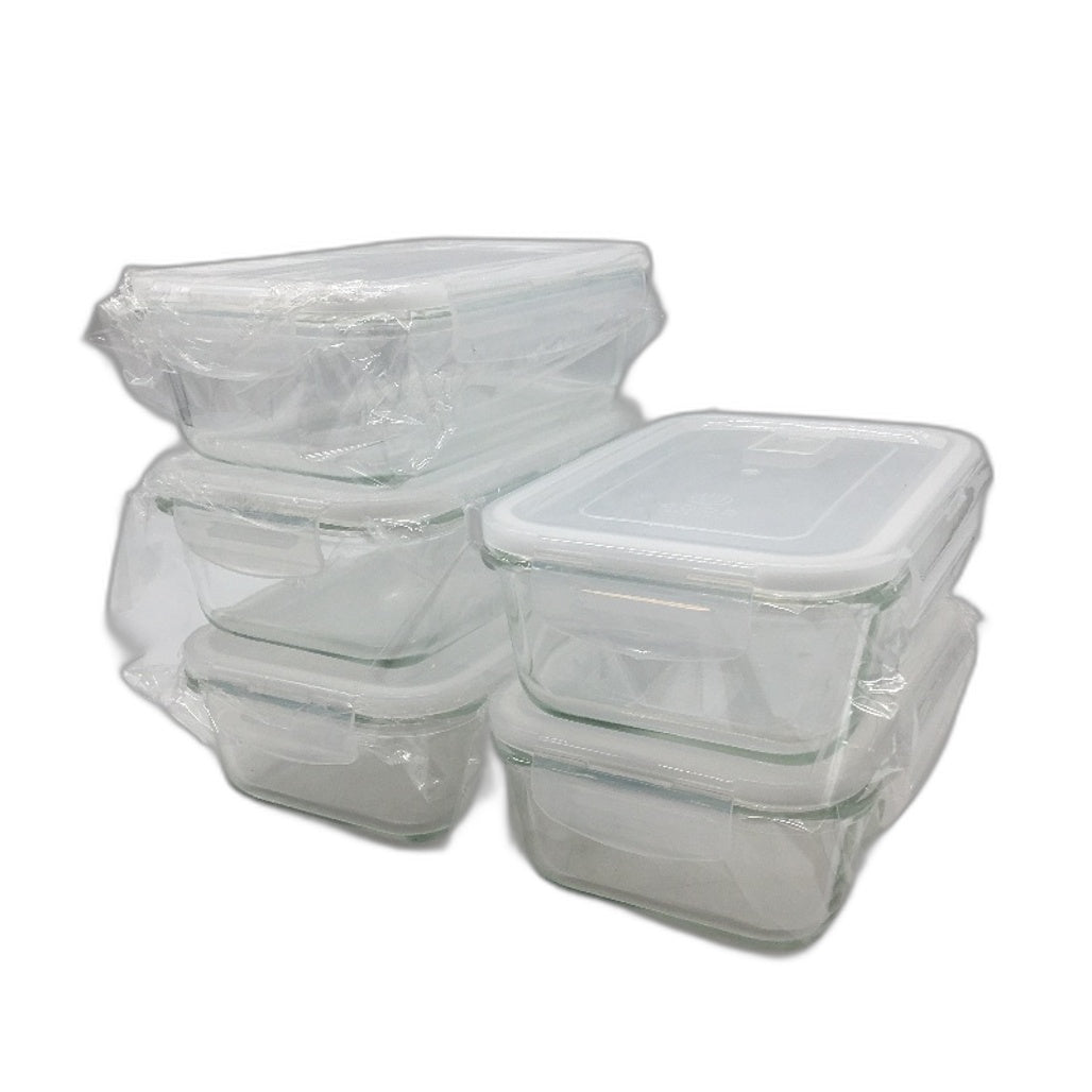 GOOD FOR YOU 5 Pack Glass Airtight Meal Prep Food Containers Lunchbox With Lids