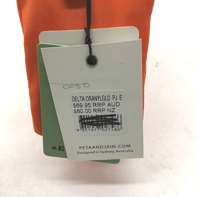 Peta And Jain Delta Orange Mini Small Hand Bag With Gold Accents 18cm NEW