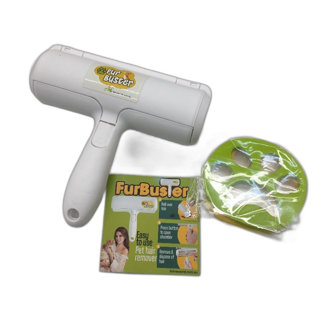 Feline World Cat Roller Fur Buster Laundry Fur Chomper Pet Hair Remover Kit NEW
