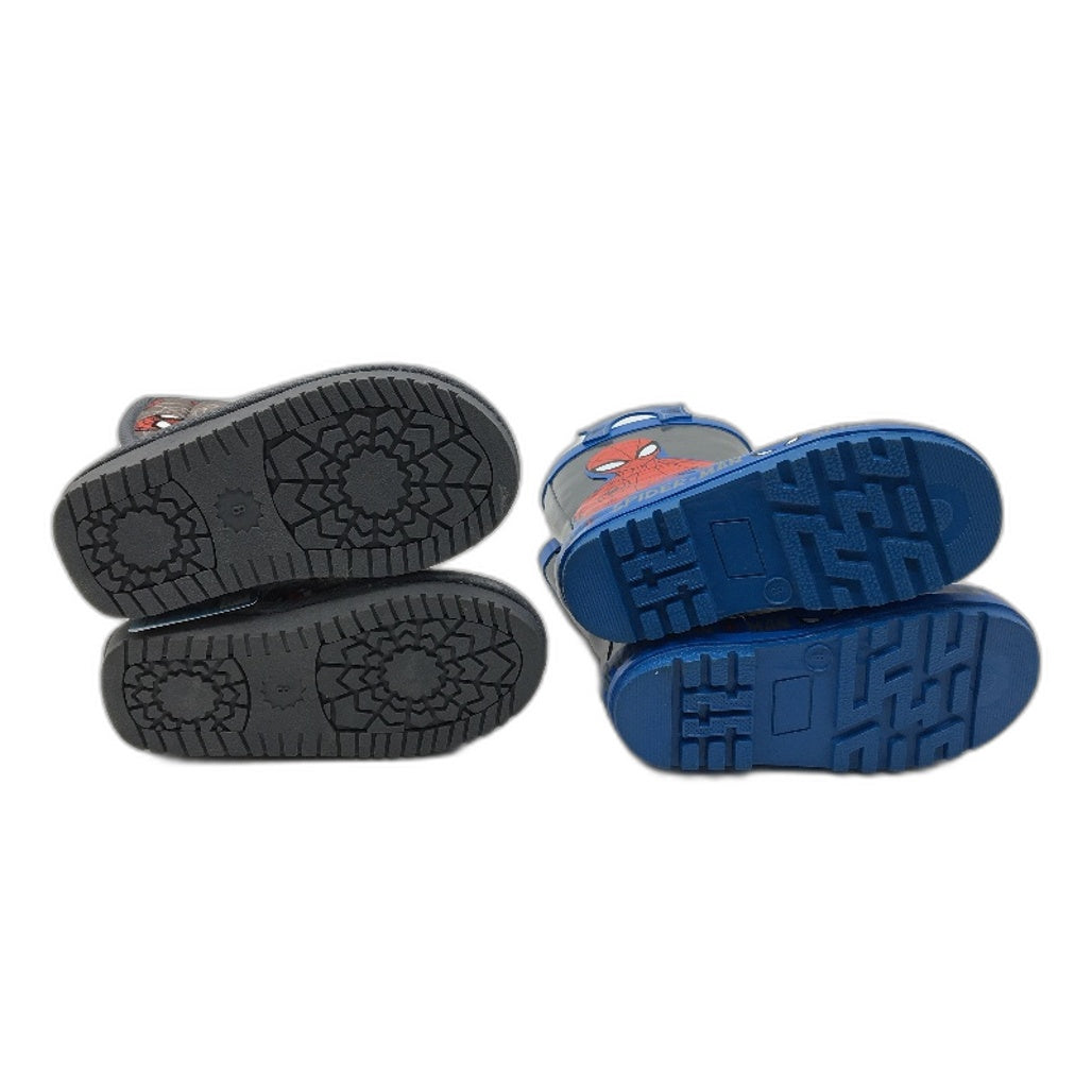 Marvel Spiderman Grey Gumboot & Soft Slipper Bootie Pack Kids Size 8 NEW