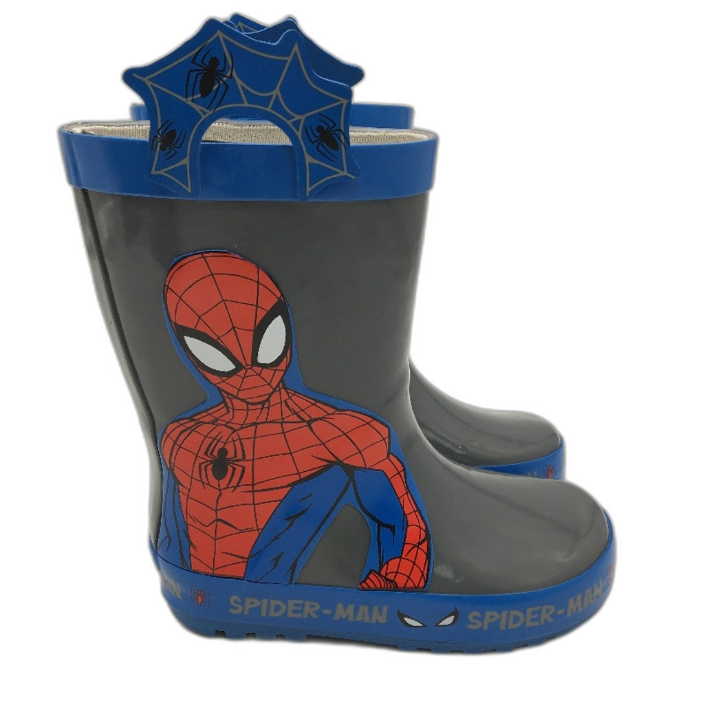 Marvel Spiderman Grey Gumboot & Soft Slipper Bootie Pack Kids Size 8 NEW