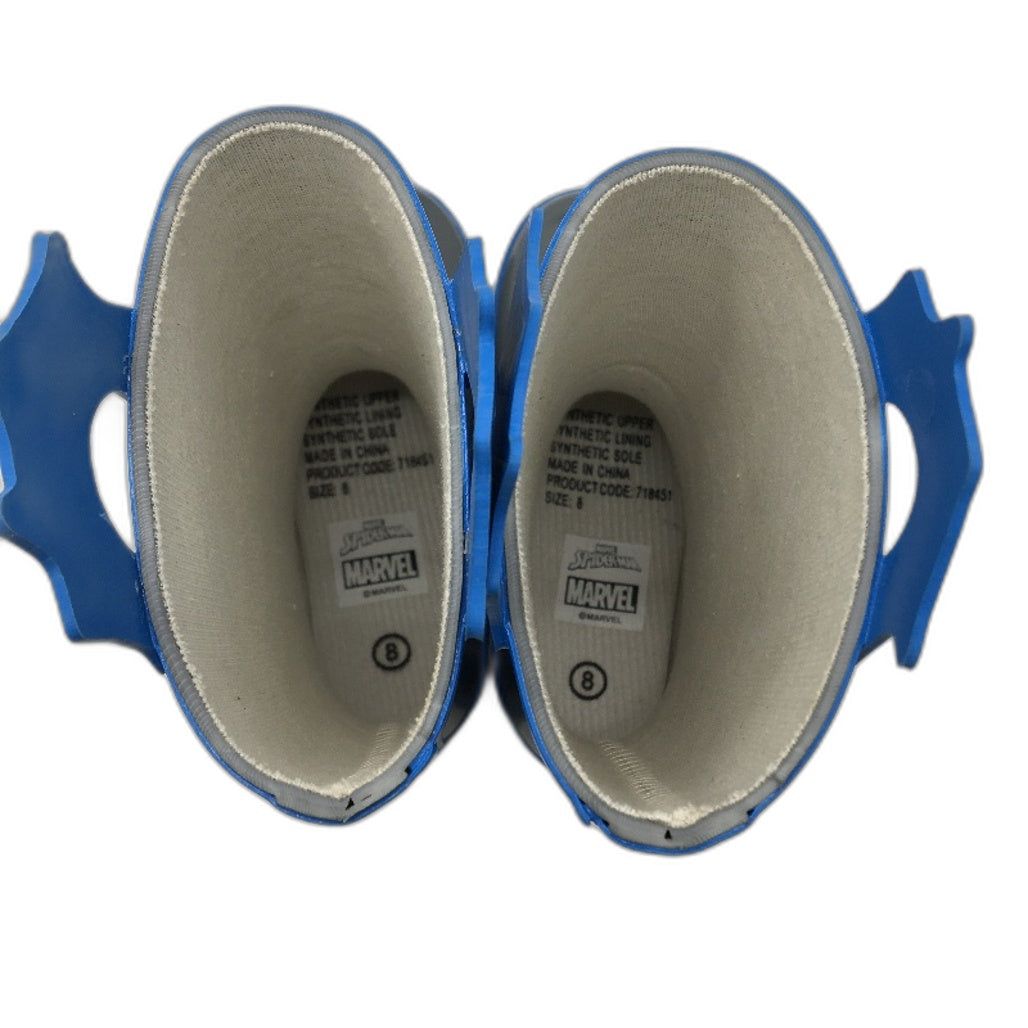 Marvel Spiderman Grey Gumboot & Soft Slipper Bootie Pack Kids Size 8 NEW