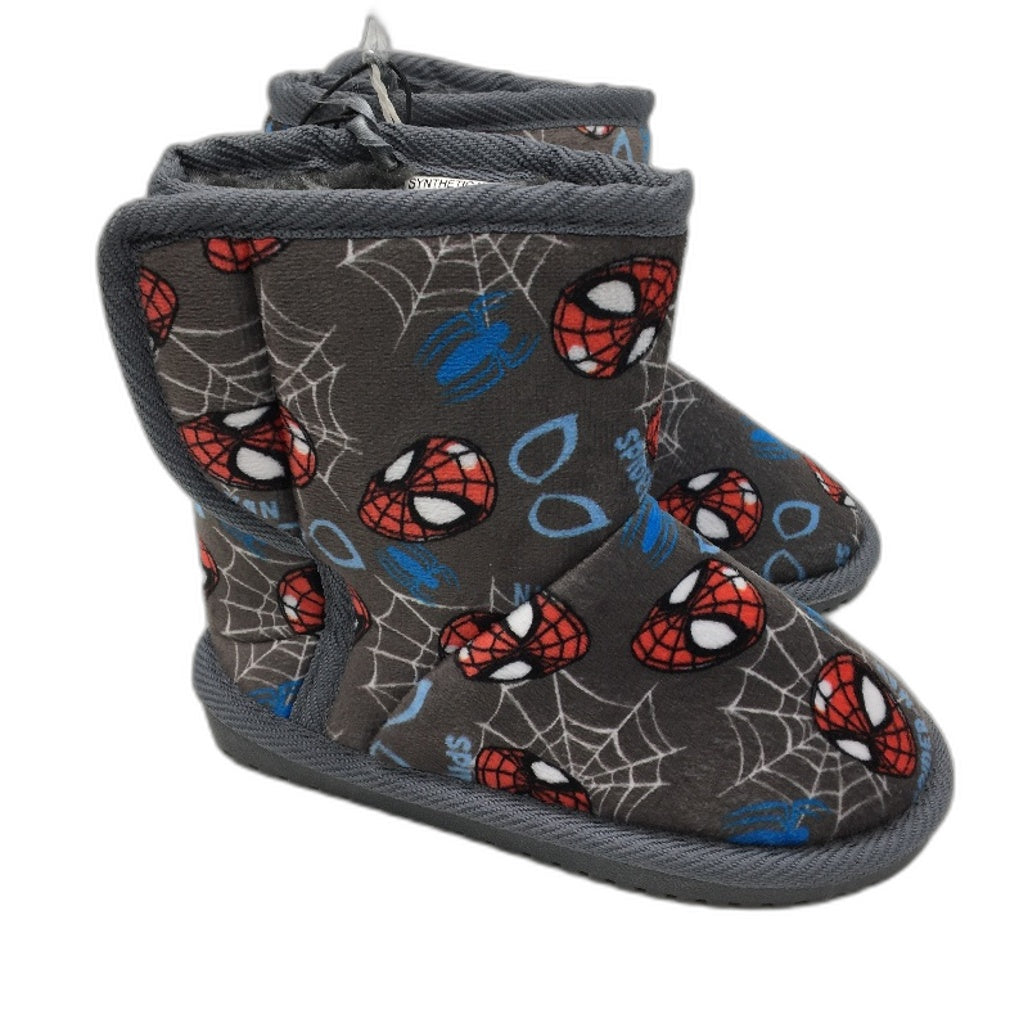 Marvel Spiderman Grey Gumboot & Soft Slipper Bootie Pack Kids Size 8 NEW